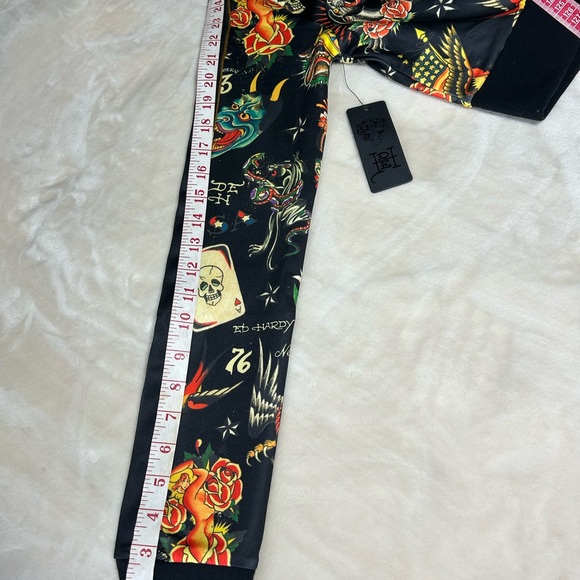 New ED HARDY SHRUNKEN CROPPED FLASHBOARD BLACK TRACK JACKET -WOMENS SMALL - Picture 11 of 14